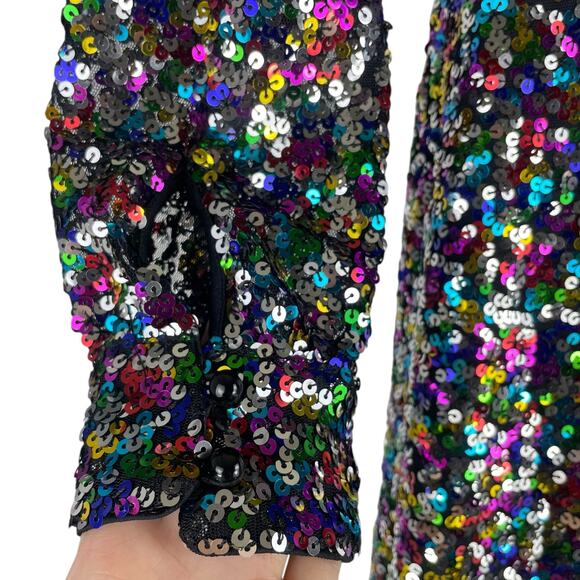 Hutch Demi Confetti Mini Dress in Rainbow Sequins Multi Color Size 2 - Picture 8 of 11